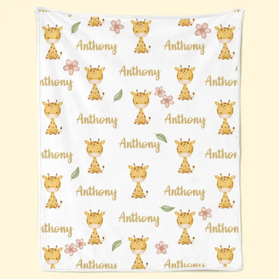 Tall Dreams Start With Tiny Giraffe Legs - Family Personalized Custom Baby Blanket - Gift For Baby Kids, Newborn Baby