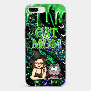 Witchy Vibes For Cat Mom This Halloween - Cat Personalized Custom Clear Phone Case - Halloween Gift For Pet Owners, Pet Lovers