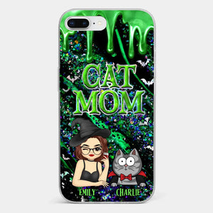 Witchy Vibes For Cat Mom This Halloween - Cat Personalized Custom Clear Phone Case - Halloween Gift For Pet Owners, Pet Lovers