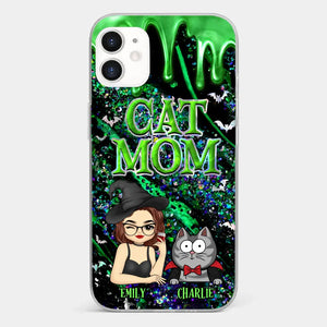 Witchy Vibes For Cat Mom This Halloween - Cat Personalized Custom Clear Phone Case - Halloween Gift For Pet Owners, Pet Lovers