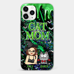 Witchy Vibes For Cat Mom This Halloween - Cat Personalized Custom Clear Phone Case - Halloween Gift For Pet Owners, Pet Lovers