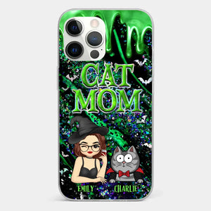 Witchy Vibes For Cat Mom This Halloween - Cat Personalized Custom Clear Phone Case - Halloween Gift For Pet Owners, Pet Lovers