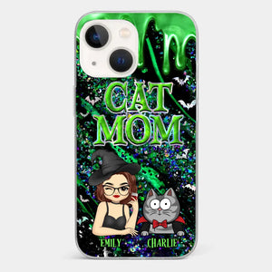 Witchy Vibes For Cat Mom This Halloween - Cat Personalized Custom Clear Phone Case - Halloween Gift For Pet Owners, Pet Lovers