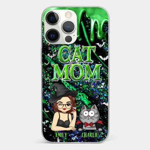 Witchy Vibes For Cat Mom This Halloween - Cat Personalized Custom Clear Phone Case - Halloween Gift For Pet Owners, Pet Lovers