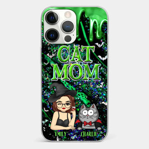 Witchy Vibes For Cat Mom This Halloween - Cat Personalized Custom Clear Phone Case - Halloween Gift For Pet Owners, Pet Lovers