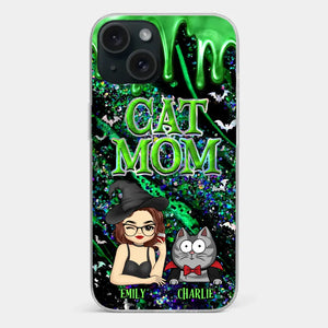 Witchy Vibes For Cat Mom This Halloween - Cat Personalized Custom Clear Phone Case - Halloween Gift For Pet Owners, Pet Lovers