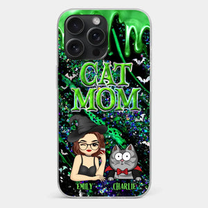 Witchy Vibes For Cat Mom This Halloween - Cat Personalized Custom Clear Phone Case - Halloween Gift For Pet Owners, Pet Lovers