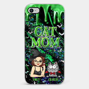 Witchy Vibes For Cat Mom This Halloween - Cat Personalized Custom Clear Phone Case - Halloween Gift For Pet Owners, Pet Lovers