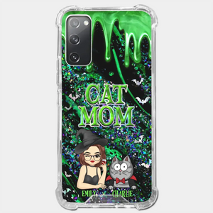 Witchy Vibes For Cat Mom This Halloween - Cat Personalized Custom Clear Phone Case - Halloween Gift For Pet Owners, Pet Lovers