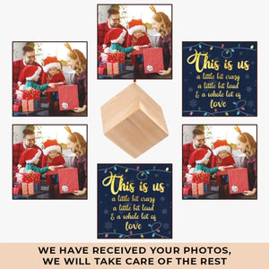 Custom Photo This Is Us - Family Personalized Custom Wooden Cube Ornament - Christmas Gift For Family Members