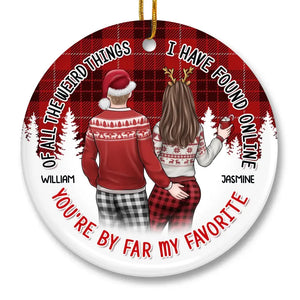 This Christmas, You're My Perfect Present - Couple Personalized Custom Ornament - Ceramic Round Shaped - Christmas Gift For Husband Wife, Anniversary