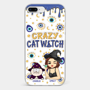 You Can't Scare Me I'm The Crazy Cat Witch - Cat Personalized Custom 3D Inflated Effect Printed Clear Phone Case - Halloween Gift For Pet Owners, Pet Lovers