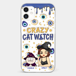 You Can't Scare Me I'm The Crazy Cat Witch - Cat Personalized Custom 3D Inflated Effect Printed Clear Phone Case - Halloween Gift For Pet Owners, Pet Lovers