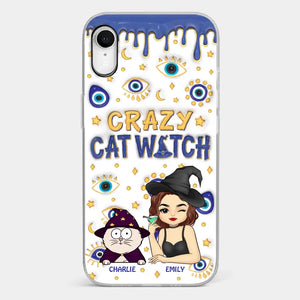 You Can't Scare Me I'm The Crazy Cat Witch - Cat Personalized Custom 3D Inflated Effect Printed Clear Phone Case - Halloween Gift For Pet Owners, Pet Lovers