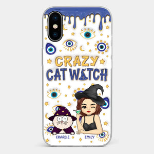 You Can't Scare Me I'm The Crazy Cat Witch - Cat Personalized Custom 3D Inflated Effect Printed Clear Phone Case - Halloween Gift For Pet Owners, Pet Lovers