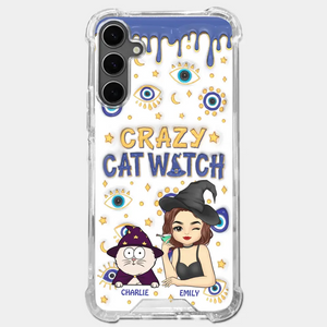 You Can't Scare Me I'm The Crazy Cat Witch - Cat Personalized Custom 3D Inflated Effect Printed Clear Phone Case - Halloween Gift For Pet Owners, Pet Lovers