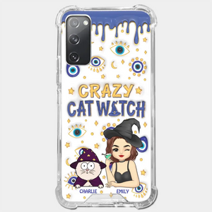 You Can't Scare Me I'm The Crazy Cat Witch - Cat Personalized Custom 3D Inflated Effect Printed Clear Phone Case - Halloween Gift For Pet Owners, Pet Lovers