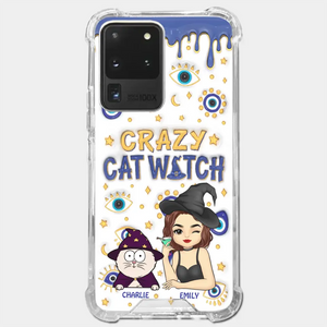 You Can't Scare Me I'm The Crazy Cat Witch - Cat Personalized Custom 3D Inflated Effect Printed Clear Phone Case - Halloween Gift For Pet Owners, Pet Lovers