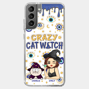 You Can't Scare Me I'm The Crazy Cat Witch - Cat Personalized Custom 3D Inflated Effect Printed Clear Phone Case - Halloween Gift For Pet Owners, Pet Lovers