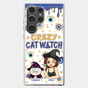 You Can't Scare Me I'm The Crazy Cat Witch - Cat Personalized Custom 3D Inflated Effect Printed Clear Phone Case - Halloween Gift For Pet Owners, Pet Lovers