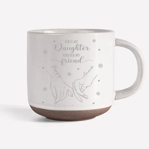 First My Little Girl, Forever My Partner In Fun - Family Personalized Custom Pottery Mug - Gift For Mom, Daughter