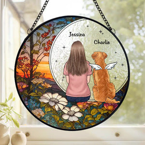 A Whole Lot Of Love - Memorial Personalized Custom Stained Glass Window Hanging Suncatcher - Sympathy Gift For Pet Owners, Pet Lovers