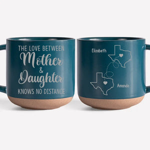 The Love Between Family Knows No Distance - Family Personalized Custom Pottery Mug - Gift For Family Members