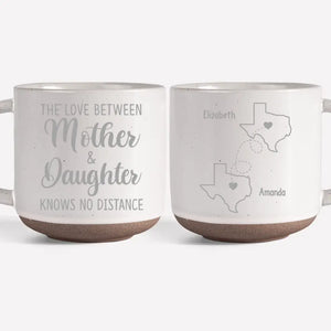 The Love Between Family Knows No Distance - Family Personalized Custom Pottery Mug - Gift For Family Members