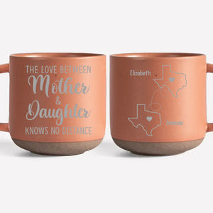 The Love Between Family Knows No Distance - Family Personalized Custom Pottery Mug - Gift For Family Members