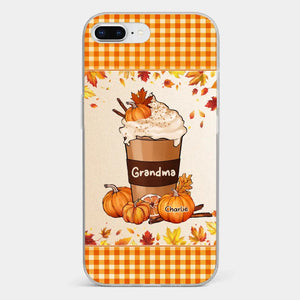 Autumn Fall Is For Cozy Moments With Family And Grandma - Family Personalized Custom Clear Phone Case - Autumn Fall Gift For Grandma