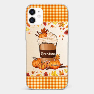 Autumn Fall Is For Cozy Moments With Family And Grandma - Family Personalized Custom Clear Phone Case - Autumn Fall Gift For Grandma