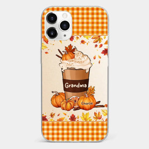 Autumn Fall Is For Cozy Moments With Family And Grandma - Family Personalized Custom Clear Phone Case - Autumn Fall Gift For Grandma