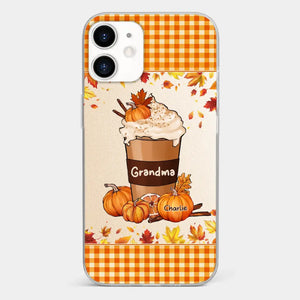 Autumn Fall Is For Cozy Moments With Family And Grandma - Family Personalized Custom Clear Phone Case - Autumn Fall Gift For Grandma