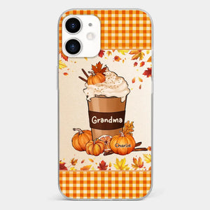 Autumn Fall Is For Cozy Moments With Family And Grandma - Family Personalized Custom Clear Phone Case - Autumn Fall Gift For Grandma