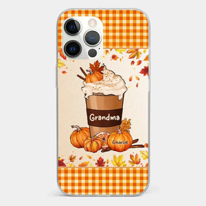 Autumn Fall Is For Cozy Moments With Family And Grandma - Family Personalized Custom Clear Phone Case - Autumn Fall Gift For Grandma