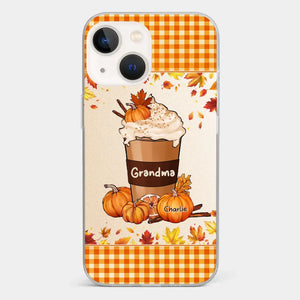 Autumn Fall Is For Cozy Moments With Family And Grandma - Family Personalized Custom Clear Phone Case - Autumn Fall Gift For Grandma