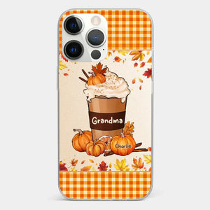 Autumn Fall Is For Cozy Moments With Family And Grandma - Family Personalized Custom Clear Phone Case - Autumn Fall Gift For Grandma