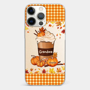 Autumn Fall Is For Cozy Moments With Family And Grandma - Family Personalized Custom Clear Phone Case - Autumn Fall Gift For Grandma