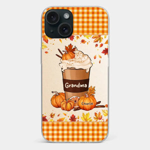 Autumn Fall Is For Cozy Moments With Family And Grandma - Family Personalized Custom Clear Phone Case - Autumn Fall Gift For Grandma