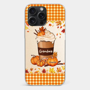 Autumn Fall Is For Cozy Moments With Family And Grandma - Family Personalized Custom Clear Phone Case - Autumn Fall Gift For Grandma