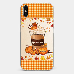 Autumn Fall Is For Cozy Moments With Family And Grandma - Family Personalized Custom Clear Phone Case - Autumn Fall Gift For Grandma