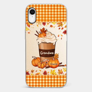 Autumn Fall Is For Cozy Moments With Family And Grandma - Family Personalized Custom Clear Phone Case - Autumn Fall Gift For Grandma