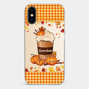 Autumn Fall Is For Cozy Moments With Family And Grandma - Family Personalized Custom Clear Phone Case - Autumn Fall Gift For Grandma