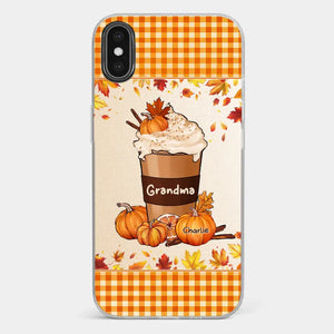 Autumn Fall Is For Cozy Moments With Family And Grandma - Family Personalized Custom Clear Phone Case - Autumn Fall Gift For Grandma