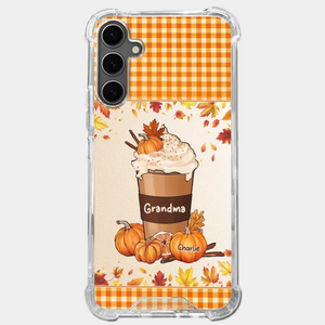 Autumn Fall Is For Cozy Moments With Family And Grandma - Family Personalized Custom Clear Phone Case - Autumn Fall Gift For Grandma