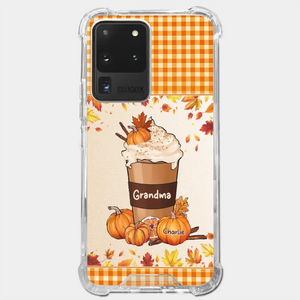 Autumn Fall Is For Cozy Moments With Family And Grandma - Family Personalized Custom Clear Phone Case - Autumn Fall Gift For Grandma