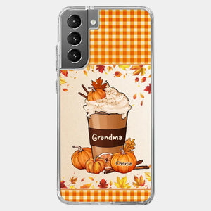 Autumn Fall Is For Cozy Moments With Family And Grandma - Family Personalized Custom Clear Phone Case - Autumn Fall Gift For Grandma