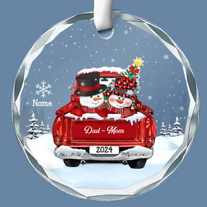 You Made My Childhood Such A Sweet And Happy Time - Family Personalized Custom Circle Glass Ornament - Christmas Gift For Grandpa, Grandma