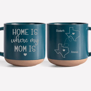 Home Is Where My Mom Is - Family Personalized Custom Pottery Mug - Gift For Mom, Grandma