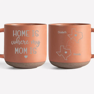 Home Is Where My Mom Is - Family Personalized Custom Pottery Mug - Gift For Mom, Grandma